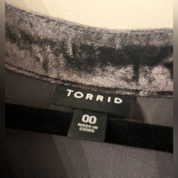 Velvet Embroidered Long Sleeve Blouse - Picture 2 of 4